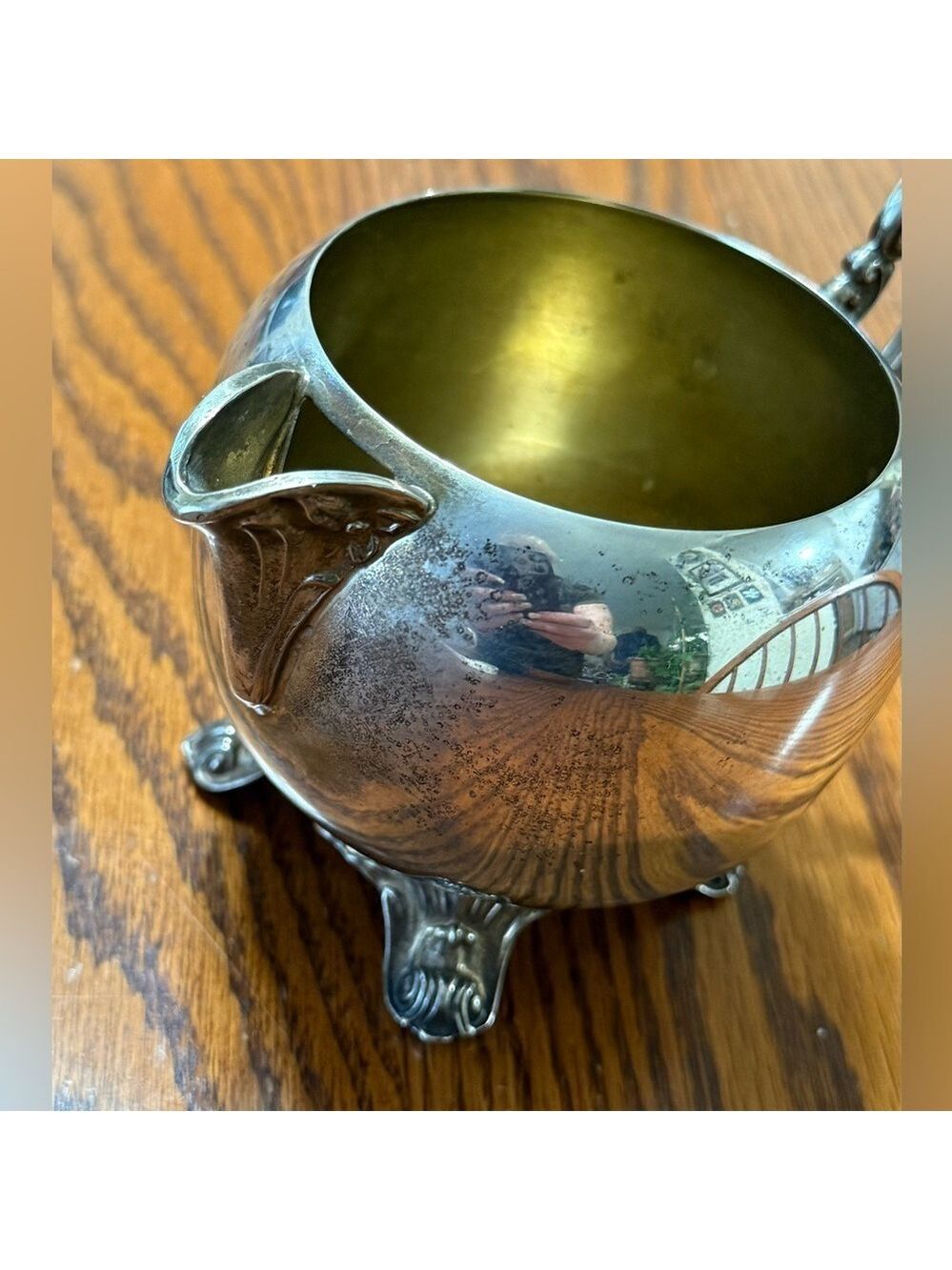 FB Rogers Silver Plated Creamer Ornate Handle Vintage - Picture 5 of 8